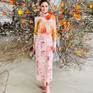 Jason Wu Collection Abstract Liquid-Print Cashmere Silk Sweater